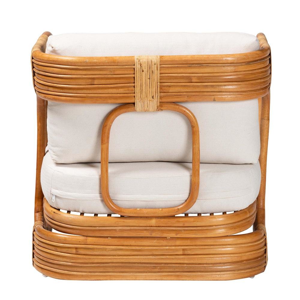 Corsa Modern Bohemian Natural Rattan Arm Chair. Picture 14