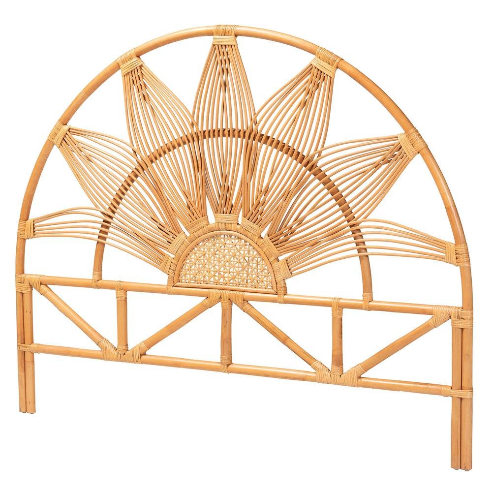 Jasmine Modern Bohemian Natural Rattan King Size Standalone Headboard. Picture 8