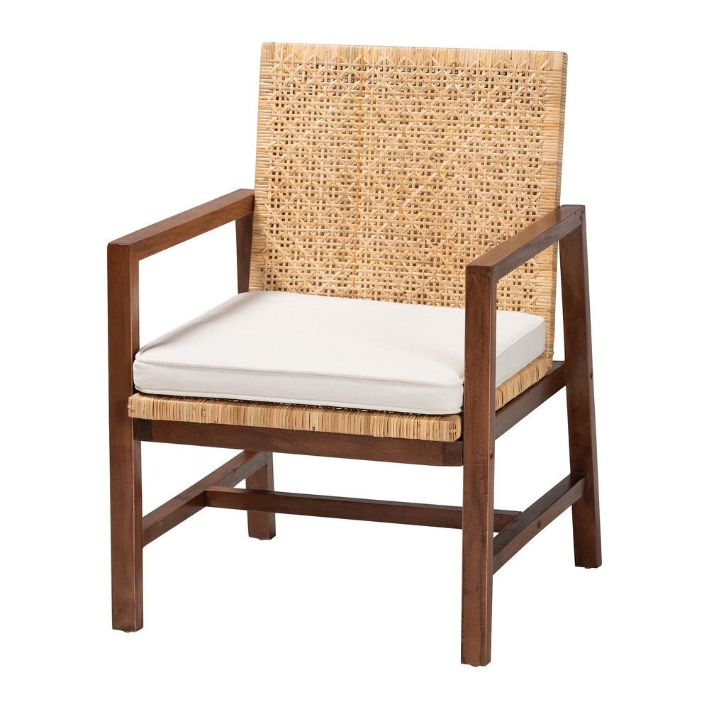 Lovina Bohemian Light Honey Rattan and Acacia Wood Arm Chair. Picture 11