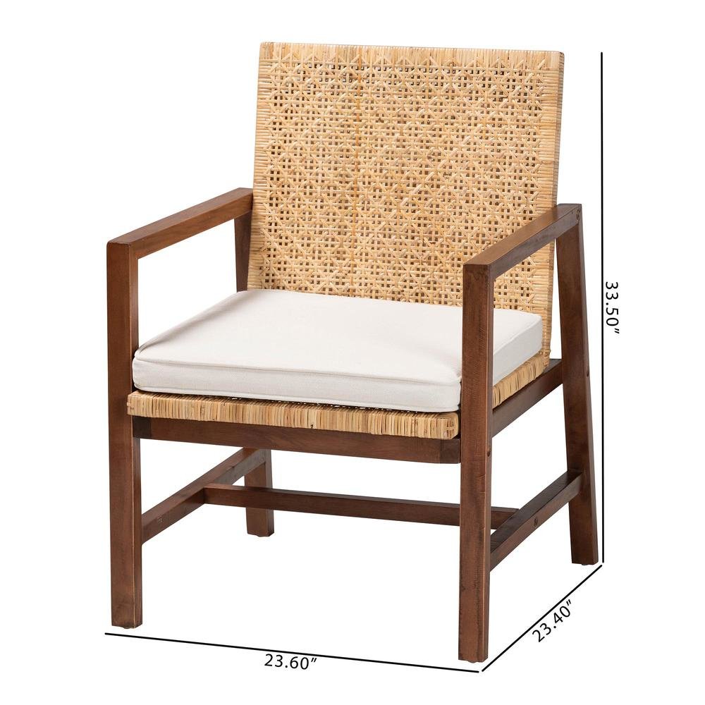Lovina Bohemian Light Honey Rattan and Acacia Wood Arm Chair. Picture 20