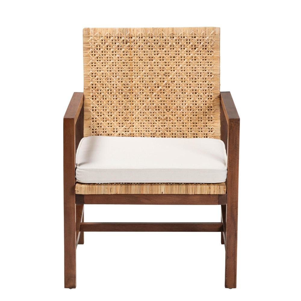 Lovina Bohemian Light Honey Rattan and Acacia Wood Arm Chair. Picture 12
