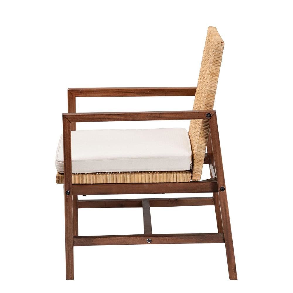 Lovina Bohemian Light Honey Rattan and Acacia Wood Arm Chair. Picture 13
