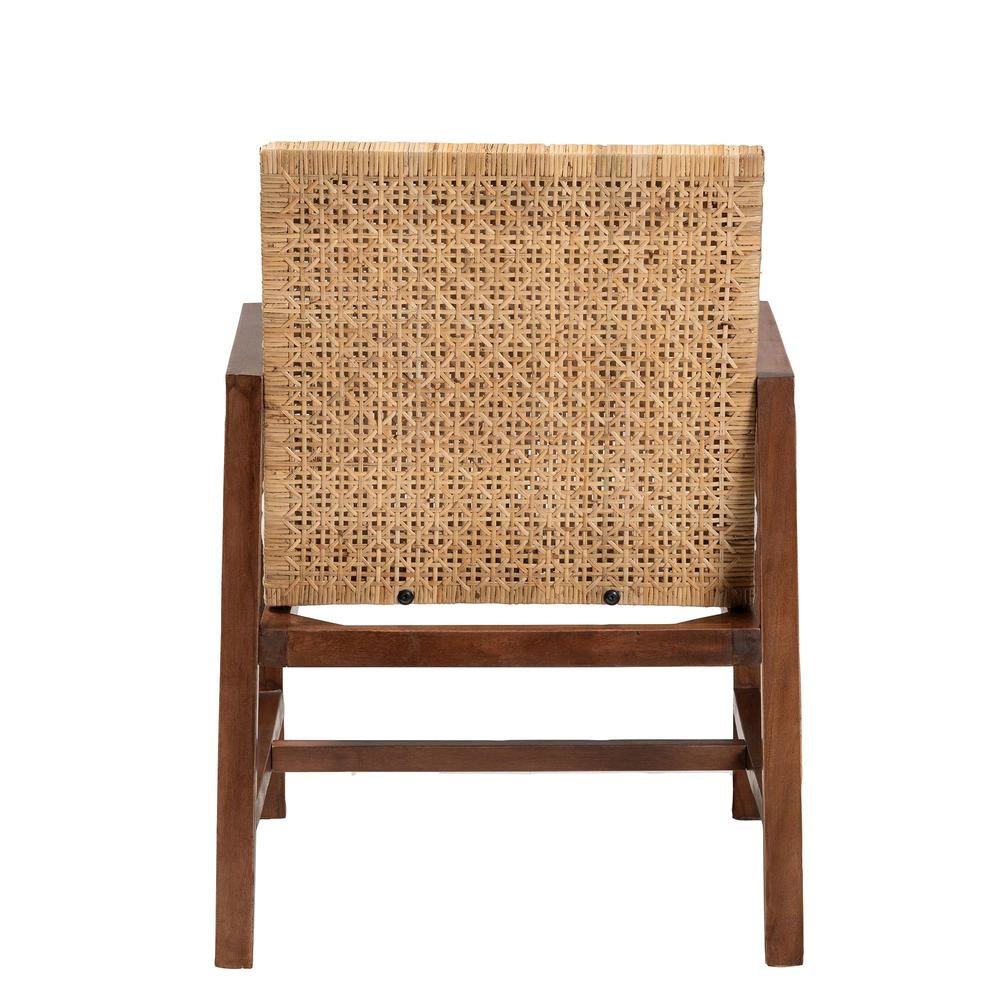 Lovina Bohemian Light Honey Rattan and Acacia Wood Arm Chair. Picture 14