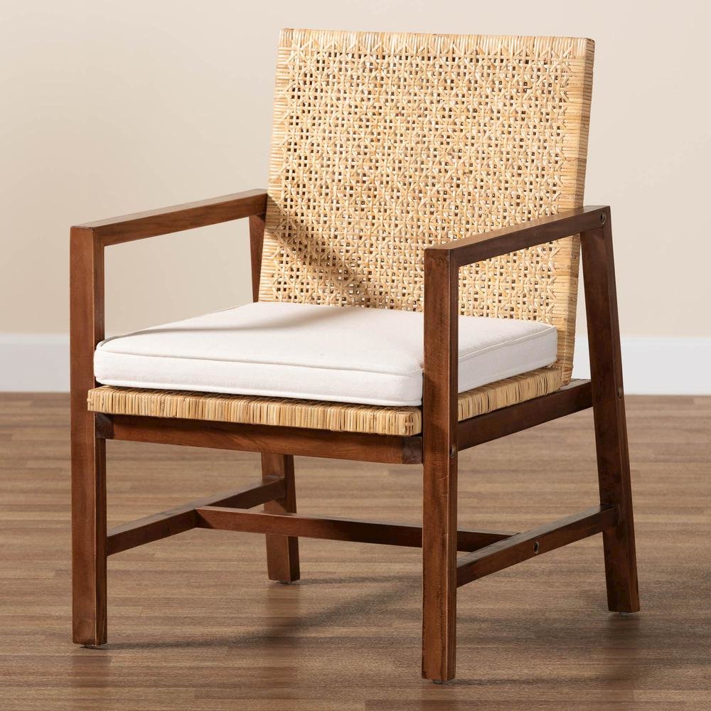 Lovina Bohemian Light Honey Rattan and Acacia Wood Arm Chair. Picture 19