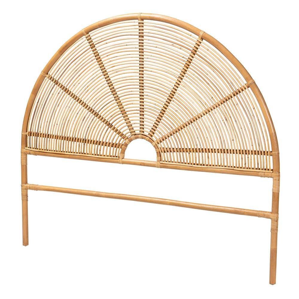 Nina Modern Bohemian Honey Rattan Queen Size Standalone Headboard. Picture 7