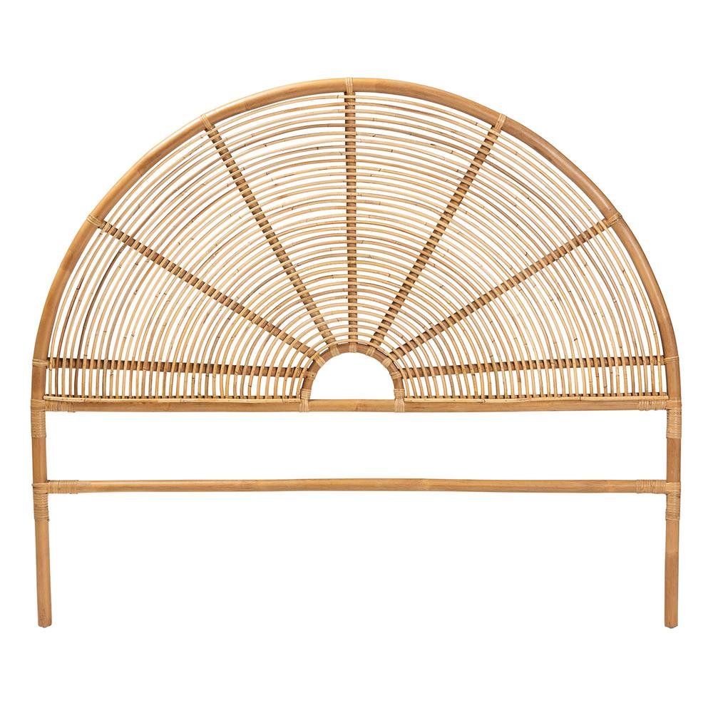 Nina Modern Bohemian Honey Rattan Queen Size Standalone Headboard. Picture 8