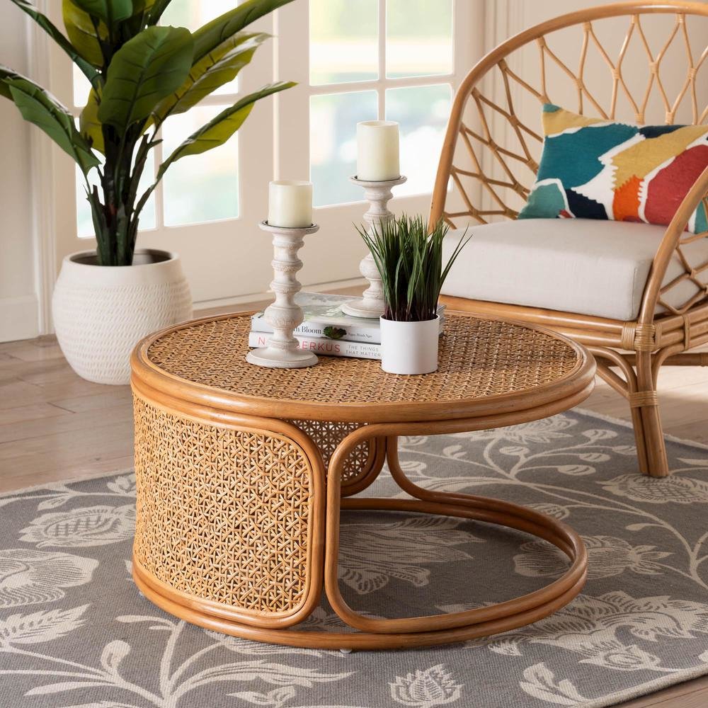 Eldon Bohemian Honey Rattan Coffee Table. Picture 14