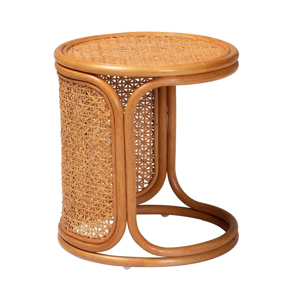 Eldon Bohemian Honey Rattan End Table. Picture 9