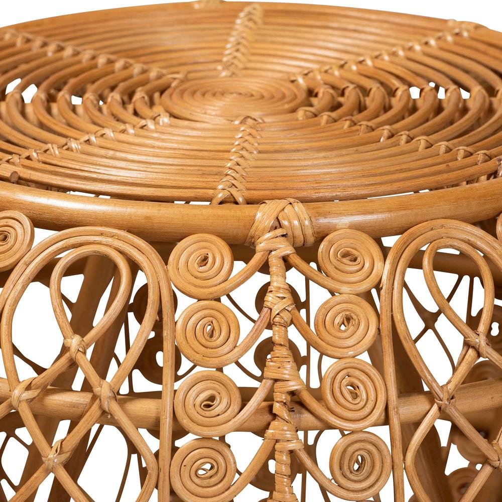 bali & pari Tiramisu Modern Bohemian Natural Brown Rattan Coffee Table. Picture 10