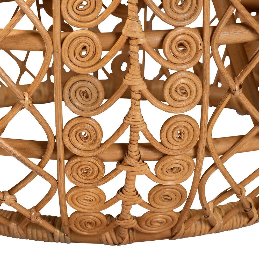 bali & pari Tiramisu Modern Bohemian Natural Brown Rattan Coffee Table. Picture 11