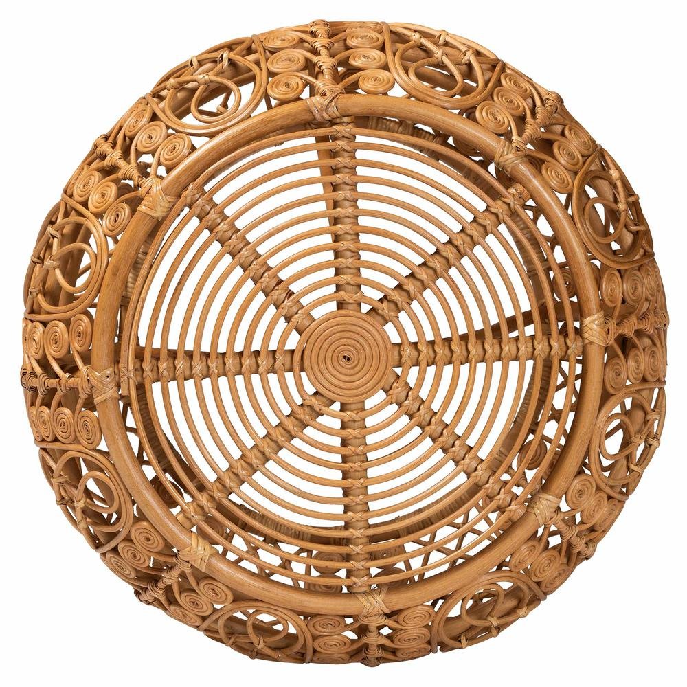 bali & pari Tiramisu Modern Bohemian Natural Brown Rattan Coffee Table. Picture 12