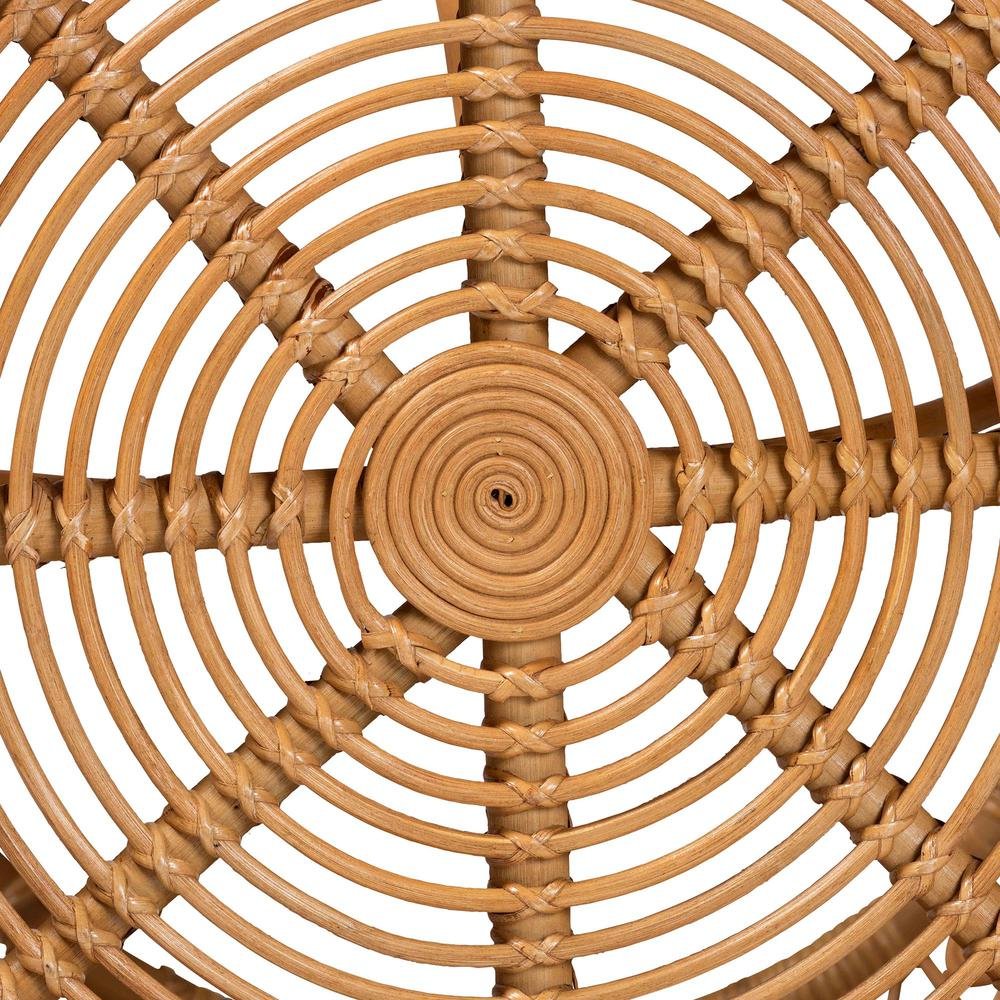 bali & pari Tiramisu Modern Bohemian Natural Brown Rattan Coffee Table. Picture 13