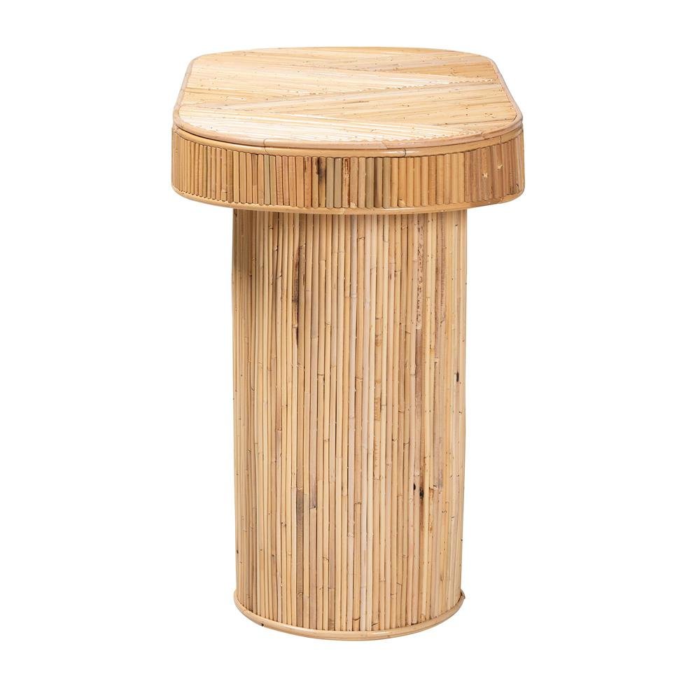 Iryna Modern Bohemian Natural Rattan Console Table. Picture 12