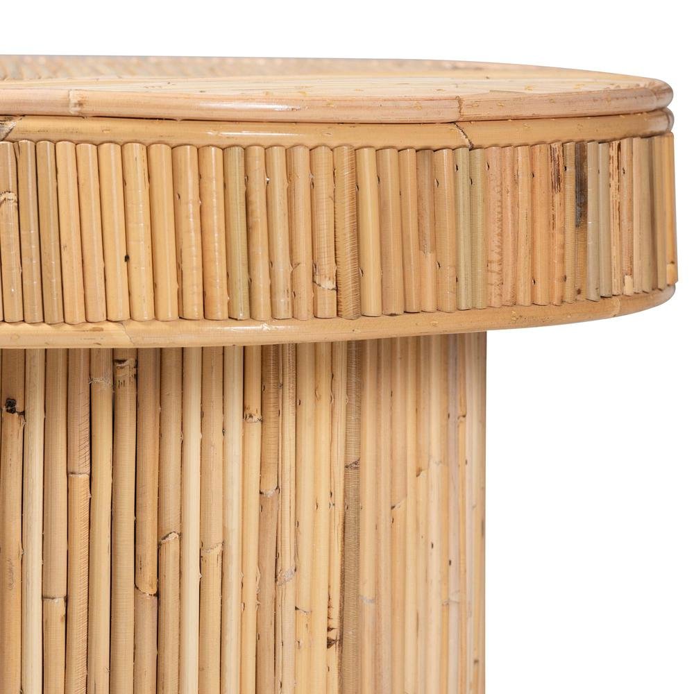 Iryna Modern Bohemian Natural Rattan Console Table. Picture 13