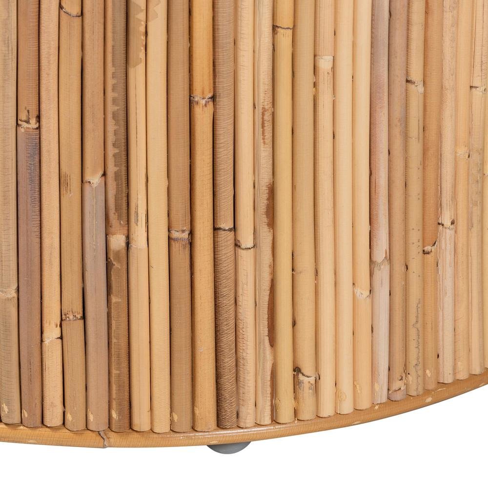Milagra Modern Bohemian Natural Rattan End Table. Picture 4