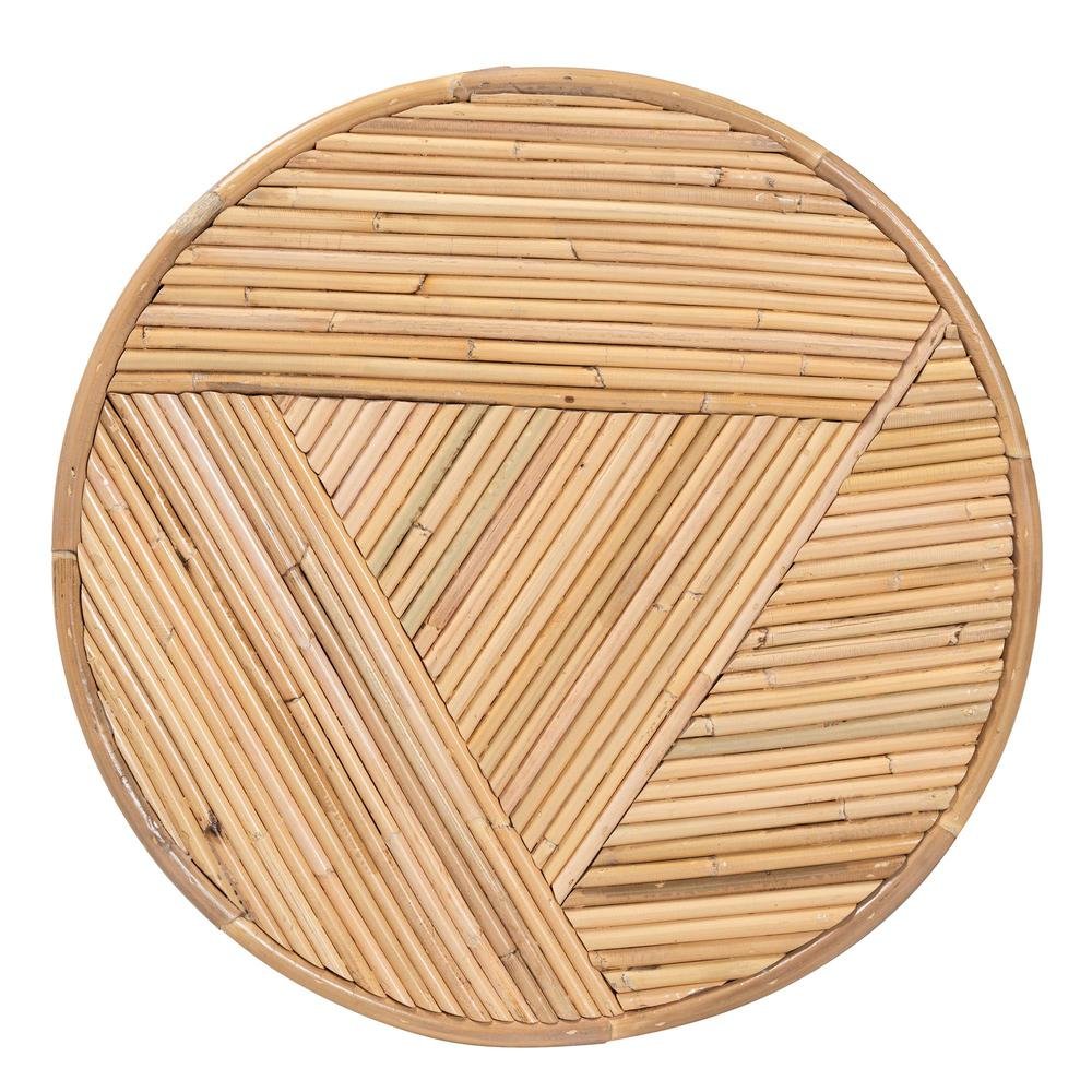 Milagra Modern Bohemian Natural Rattan End Table. Picture 5