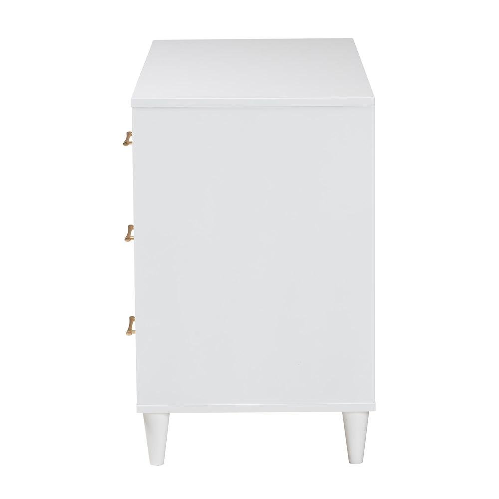 Louetta Coastal White Carved Contrasting 6-Drawer Dresser. Picture 14