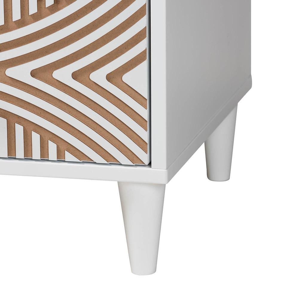 Louetta Coastal White Carved Contrasting 6-Drawer Dresser. Picture 16