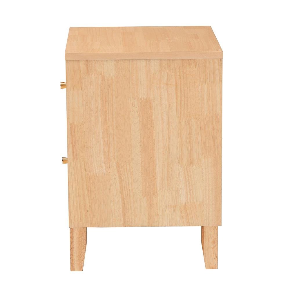 Hosea Japandi Carved Honeycomb Natural 2-Drawer Nightstand. Picture 14