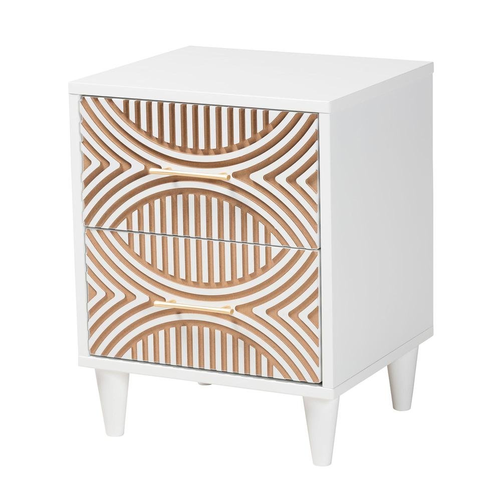 Baxton Studio Louetta Carved Contrasting Nightstand. Picture 10