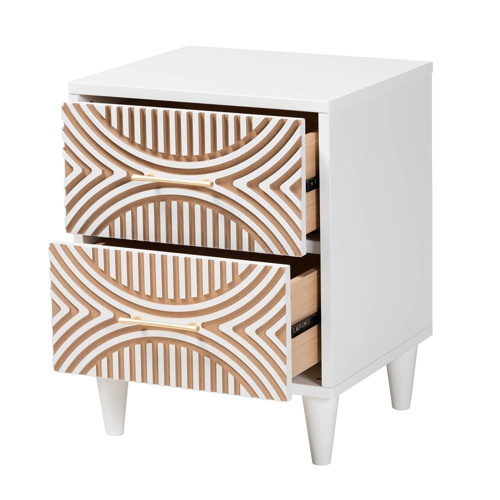 Baxton Studio Louetta Carved Contrasting Nightstand. Picture 11