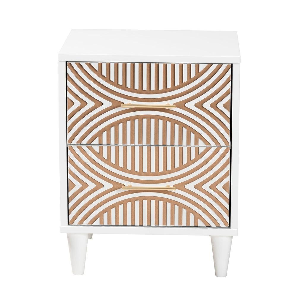 Baxton Studio Louetta Carved Contrasting Nightstand. Picture 12