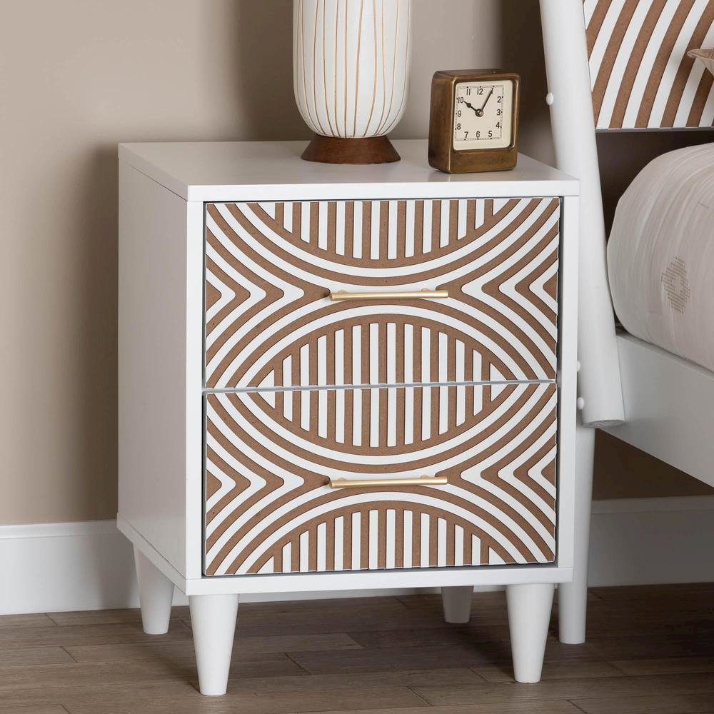 Baxton Studio Louetta Carved Contrasting Nightstand. Picture 16