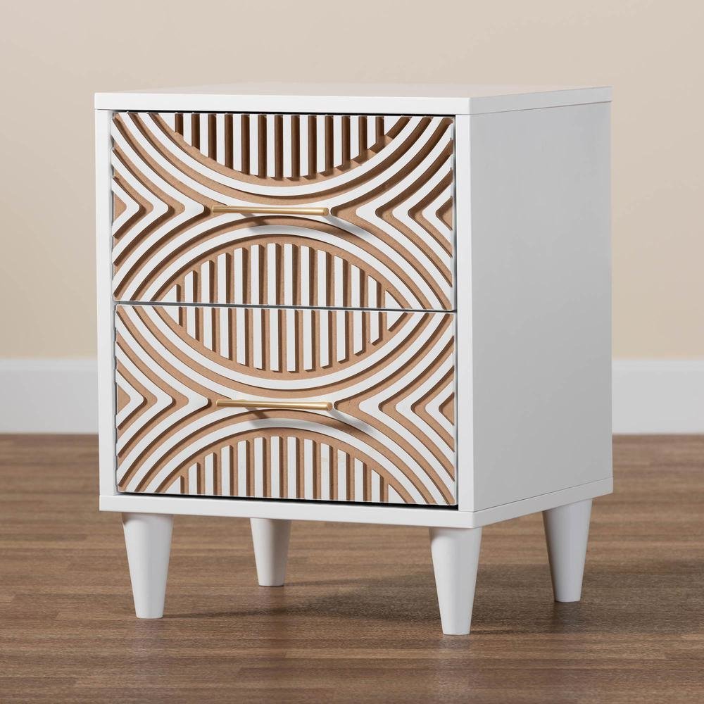 Baxton Studio Louetta Carved Contrasting Nightstand. Picture 17