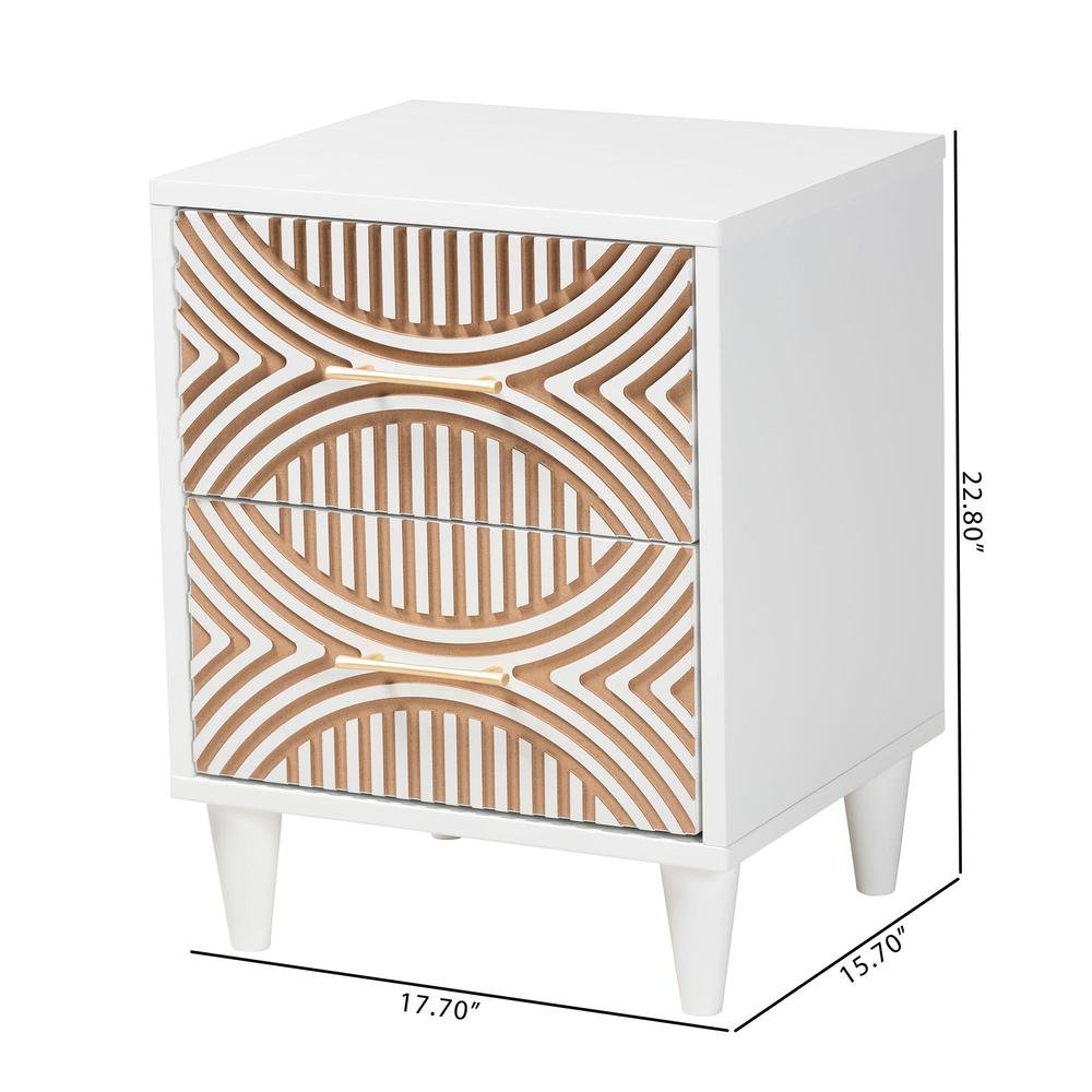 Baxton Studio Louetta Carved Contrasting Nightstand. Picture 18