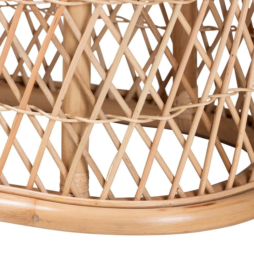 Ladonna Bohemian Natural Rattan Ottoman Footstool. Picture 14