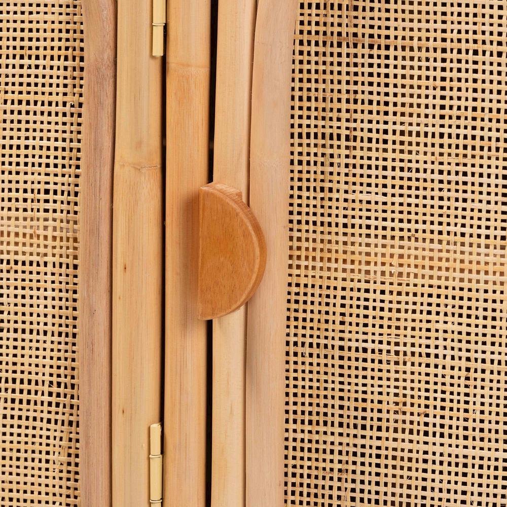 Evania Bohemian Natural Rattan 3-Door Storage Cabinet. Picture 15