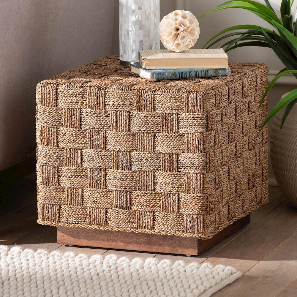bali & pari Karina Bohemian Natural Seagrass End Table. Picture 16