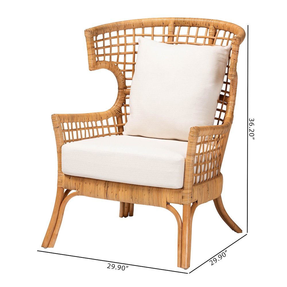 bali & pari Regina Bohemian Light Honey Rattan Arm Chair. Picture 20