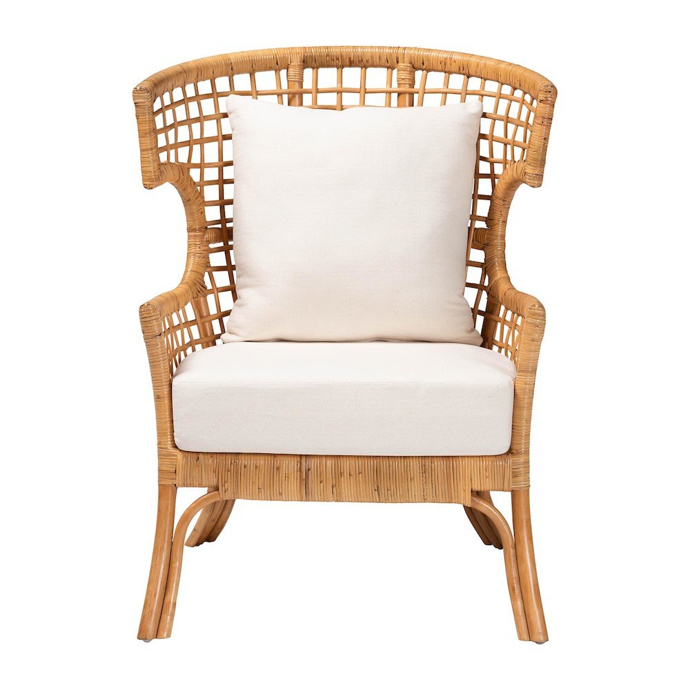bali & pari Regina Bohemian Light Honey Rattan Arm Chair. Picture 12