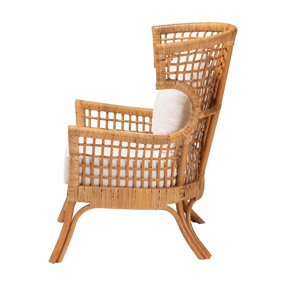 bali & pari Regina Bohemian Light Honey Rattan Arm Chair. Picture 13