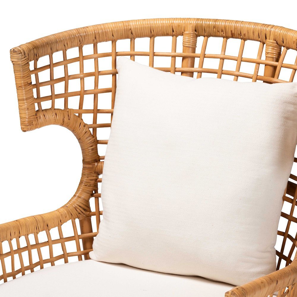 bali & pari Regina Bohemian Light Honey Rattan Arm Chair. Picture 15