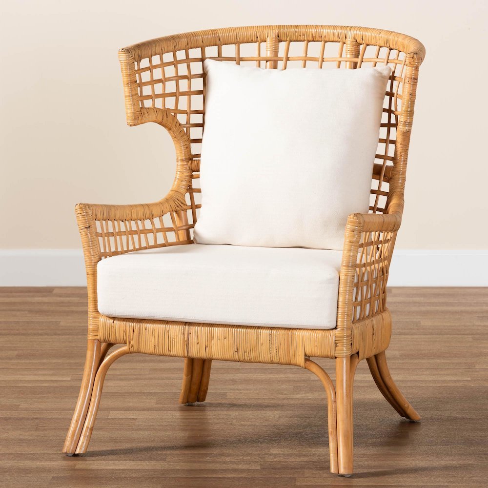 bali & pari Regina Bohemian Light Honey Rattan Arm Chair. Picture 19
