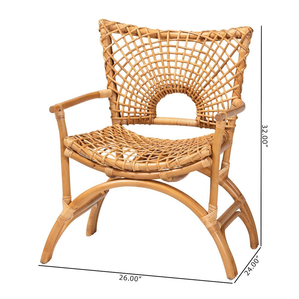 Mamba Bohemian Natural Rattan Arm Chair. Picture 20