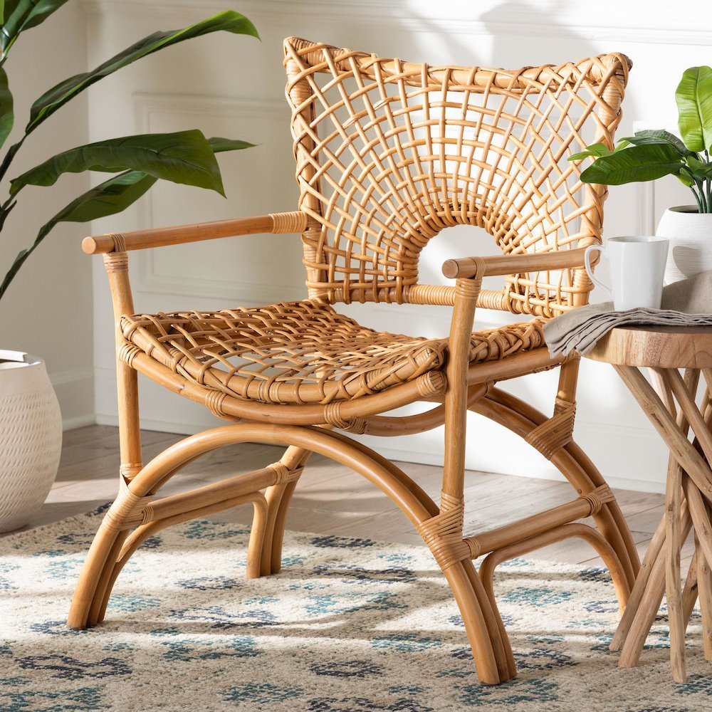 Mamba Bohemian Natural Rattan Arm Chair. Picture 18
