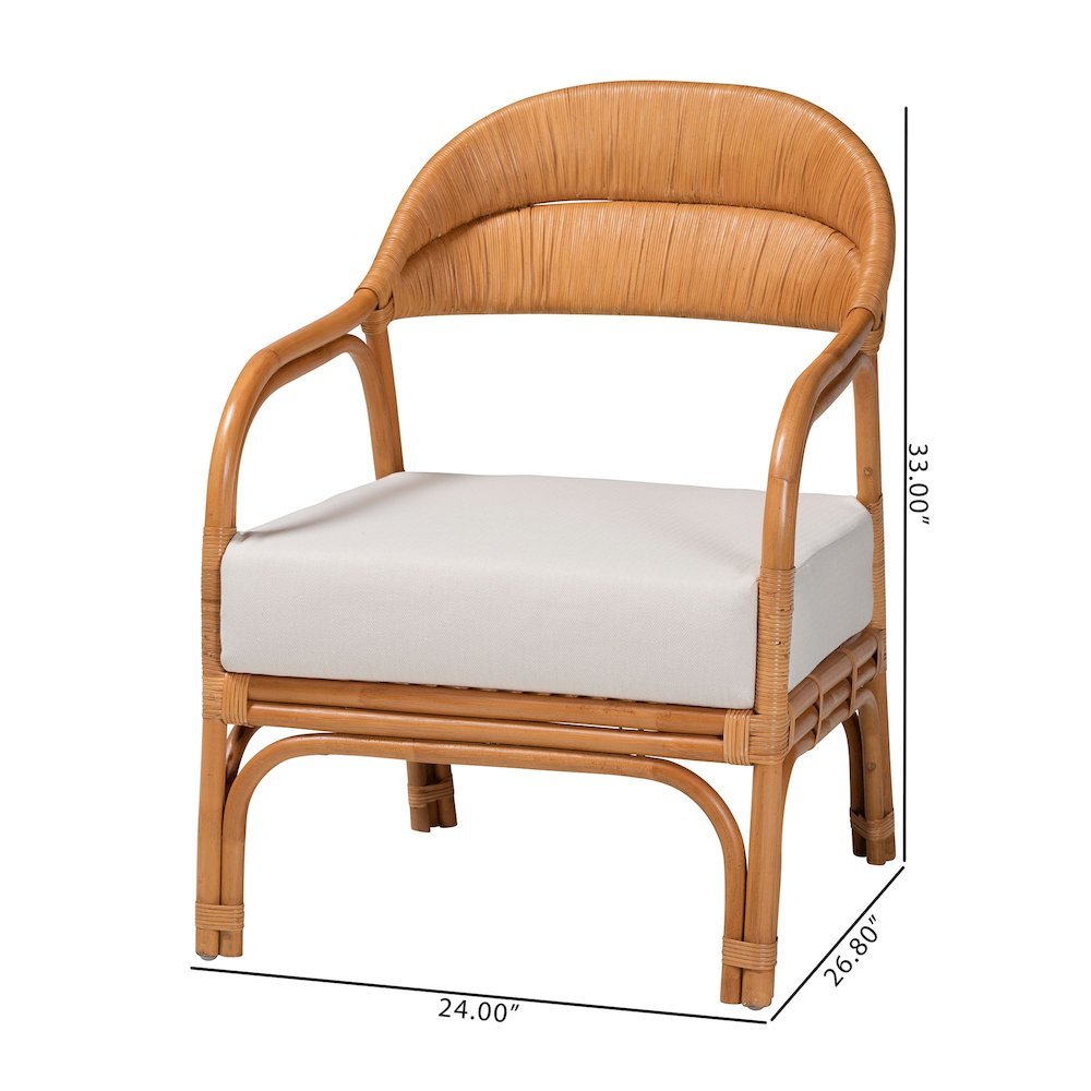 Marisa Bohemian Light Honey Rattan Arm Chair. Picture 20