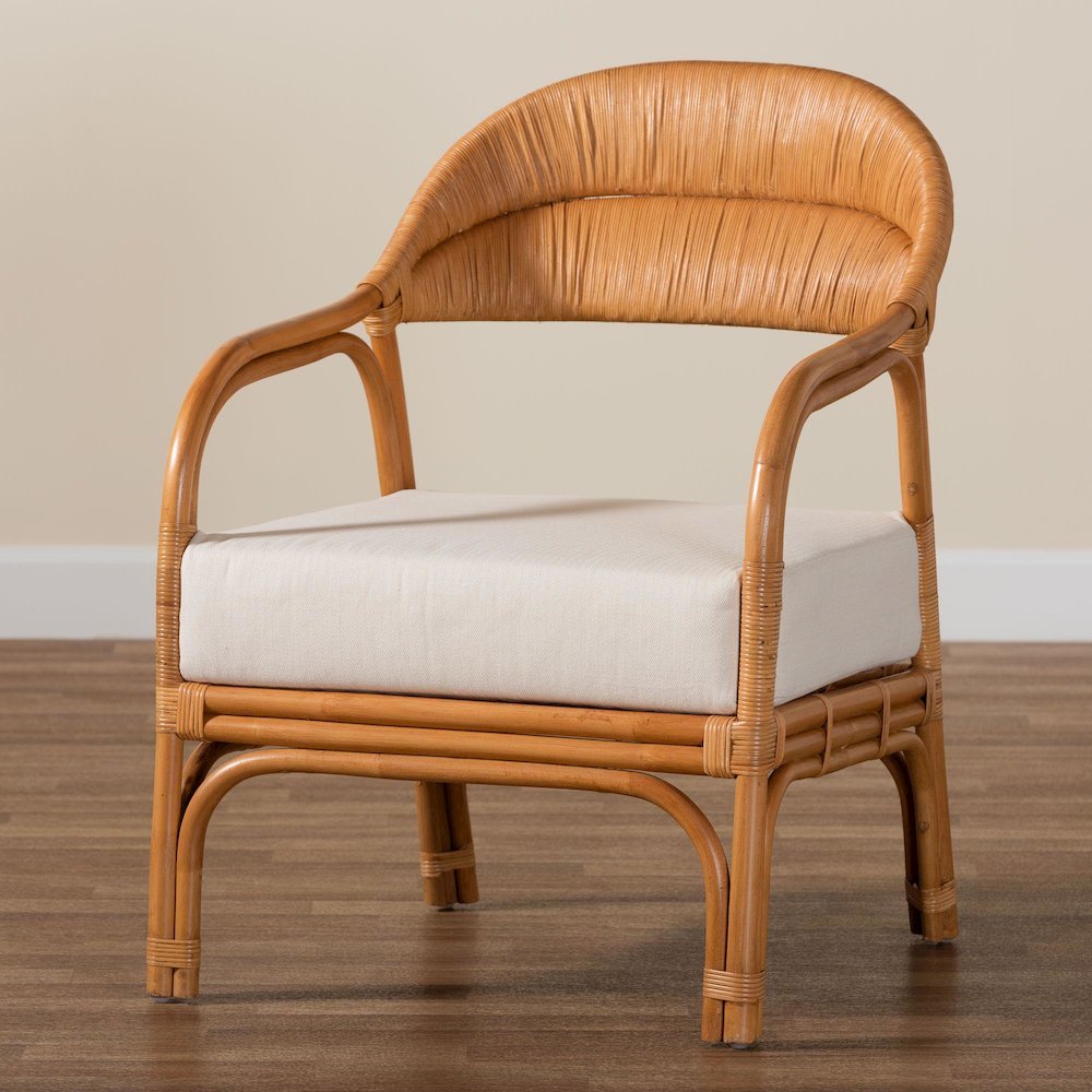 Marisa Bohemian Light Honey Rattan Arm Chair. Picture 19
