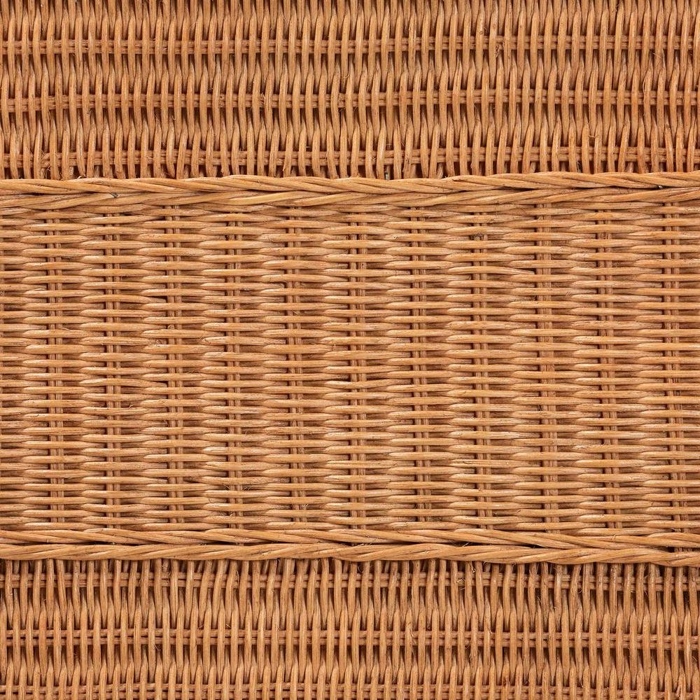 Minahasa Bohemian Light Honey Braided Rattan Side Table. Picture 15