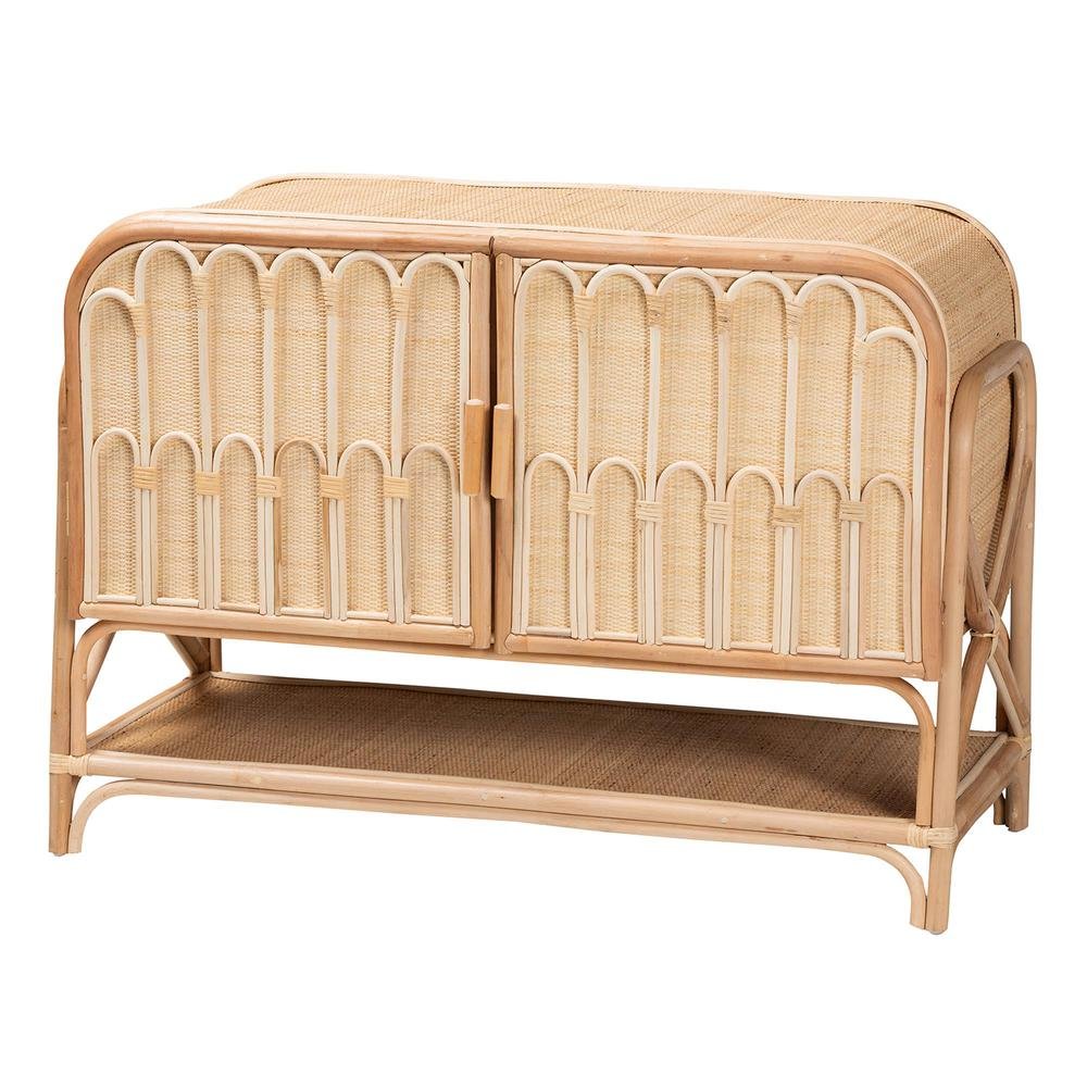 Gitano Bohemian Natural Rattan 2-Door Storage Cabinet. Picture 11