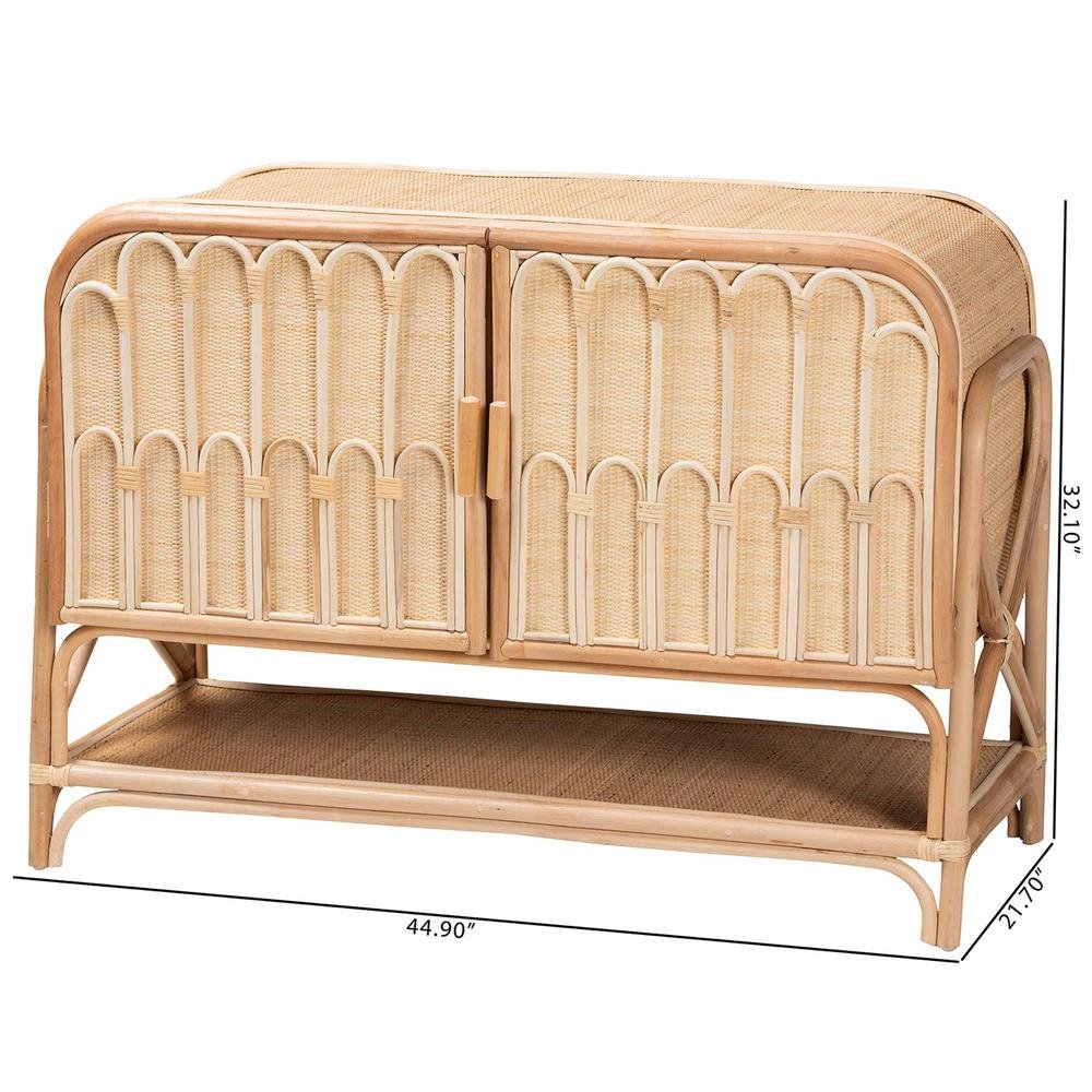 Gitano Bohemian Natural Rattan 2-Door Storage Cabinet. Picture 20