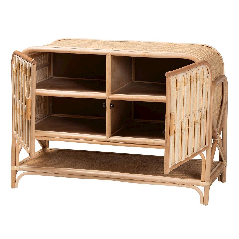 Gitano Bohemian Natural Rattan 2-Door Storage Cabinet. Picture 12