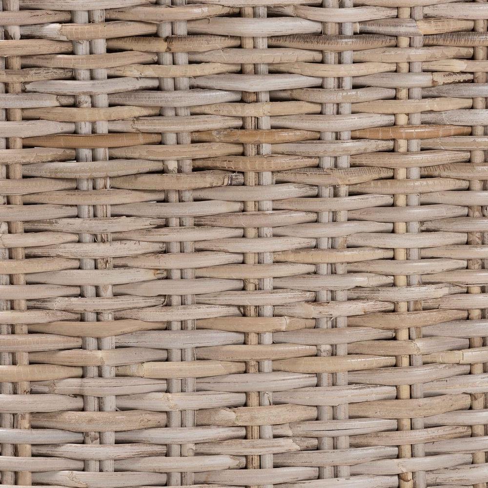 Lara Bohemian Grey Kubu Rattan and Mahogany Wood Dining Chair. Picture 17