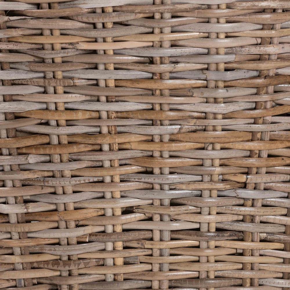 Niesha Bohemian Grey Natural Kubu Rattan and Mahogany Wood Dining Chair. Picture 17