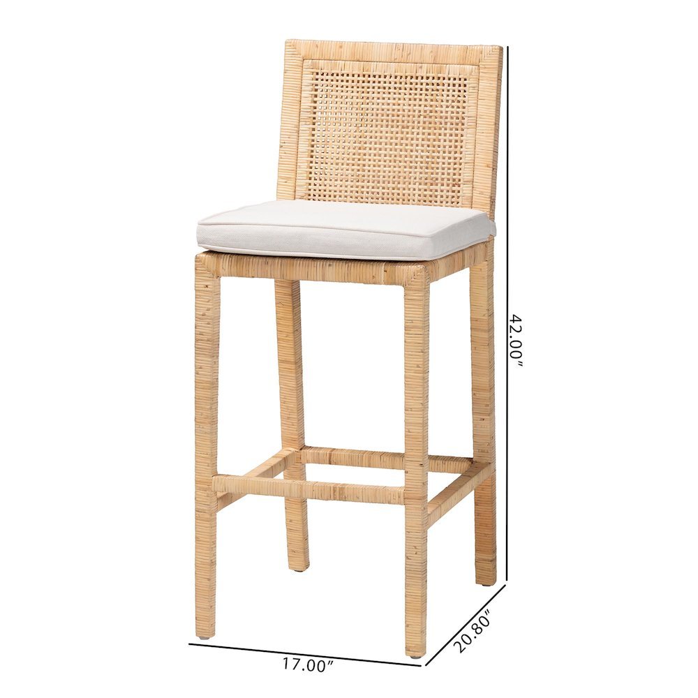 Sofia Bohemian Natural Rattan Bar Stool. Picture 20