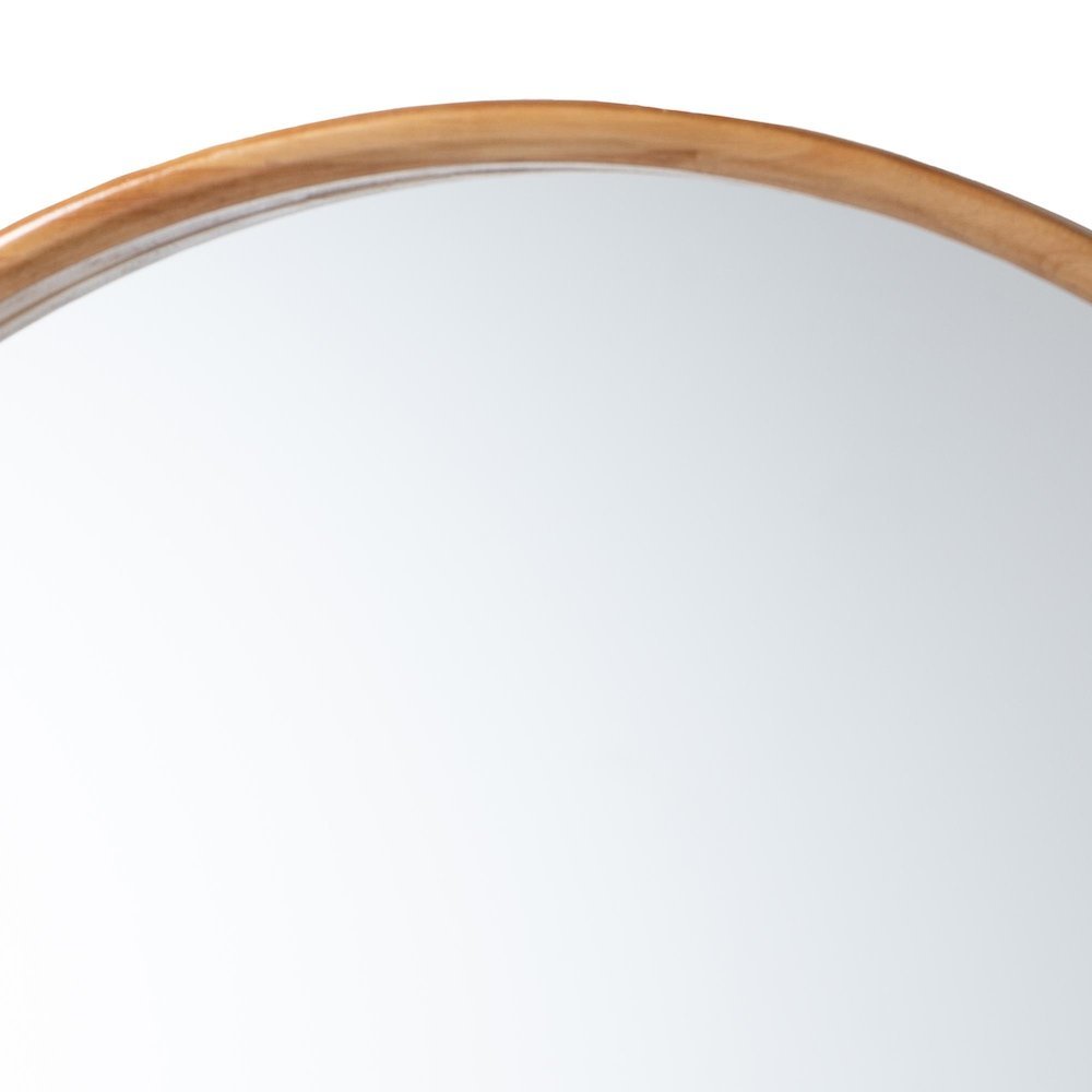 Tazara Japandi Natural Round Accent Wall Mirror. Picture 6