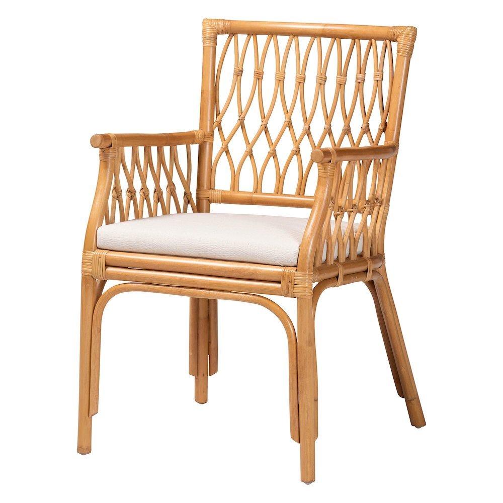 bali & pari Maisa Bohemian Light Honey Rattan Arm Chair. Picture 11